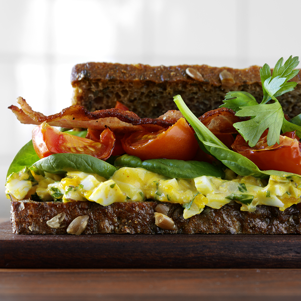 Bacon and egg sandwich