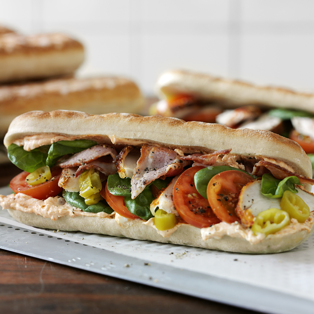 Sub with chicken and bacon